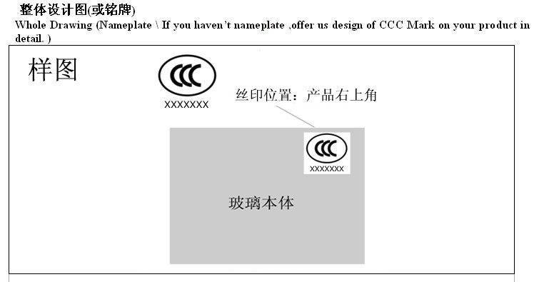 玻璃CCC認(rèn)證標(biāo)志打印位置